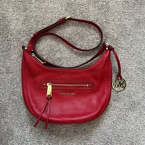 Michael Kors Red Leather Crossbody Bag